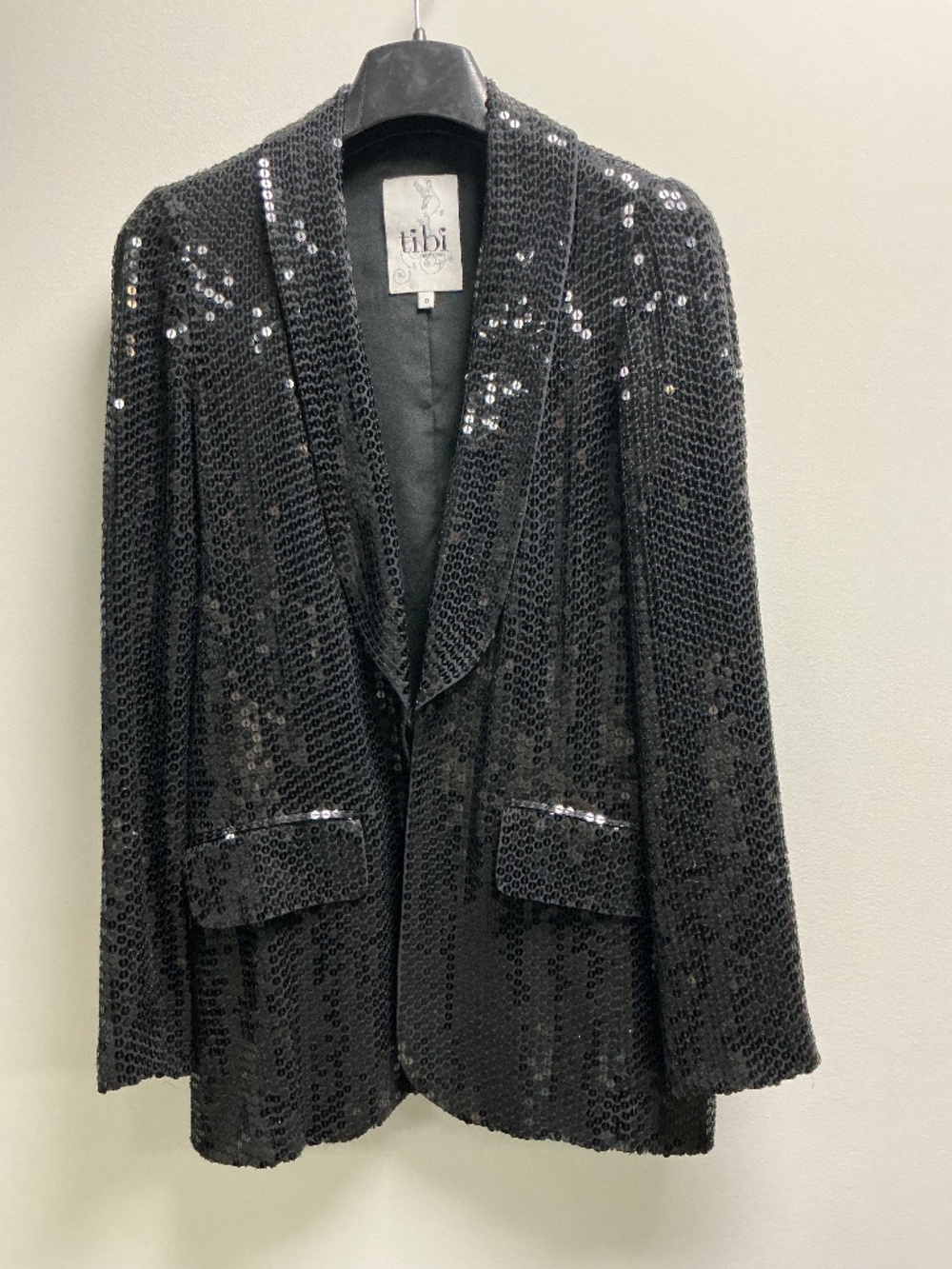 TIBI New York black sequin blazer size 0